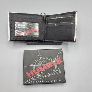 Humble Vegan Leather Handcrafted Wallet Bi-Fold With Bird Graphic In Box